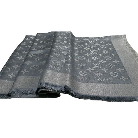 louis vuitton grey wool scarf|Louis Vuitton 100 silk scarf.